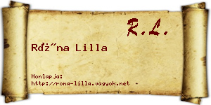 Róna Lilla névjegykártya